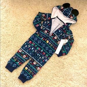 Disney parks kids holiday onesie with hood XXS